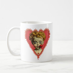 Love Hurts Fun Steampunk Cherub Angel Zombie Doll Koffiemok