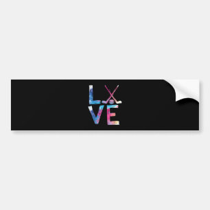 Love Ice Hockey Girls Hockey Gifts Womens Ice Hock Bumpersticker