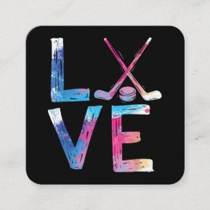 Love Ice Hockey Girls Hockey Gifts Womens Ice Hock Vierkante Visitekaartje