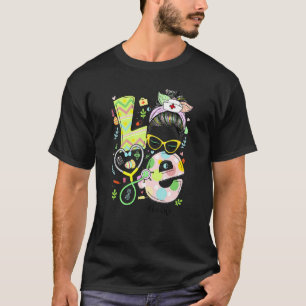Love Icu Life Messy Bun Stethoscope Christelijke H T-shirt