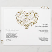 Love in any Language in Gold Wedding Program (Voorkant / Achterkant)