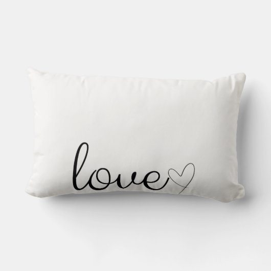 Love in Black Script & Heart Coussin photo personn (Verso)
