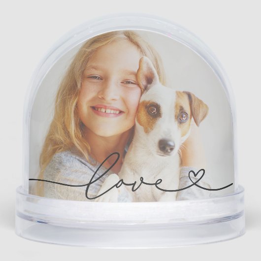 Love in Black Script with Heart Custom Photo (Avant)