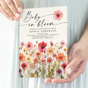 Love In Bloom Baby Shower Uitnodigingskaart Kaart