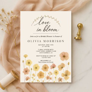 Love In Bloom Bohème Invitation de Fête de Mariage