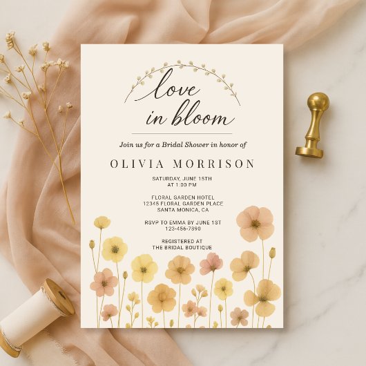 Love In Bloom Boho Bridal Shower  Kaart