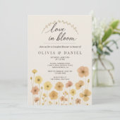 Love In Bloom Boho Couples Shower Kaart (Staand voorkant)