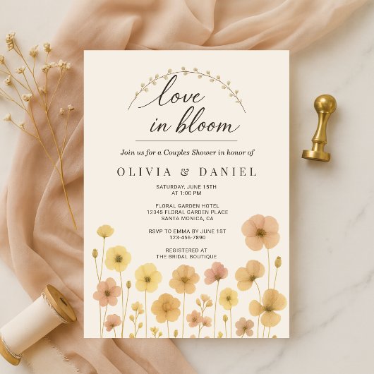 Love In Bloom Boho Couples Shower Kaart