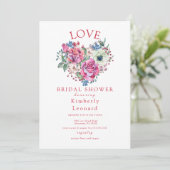 Love in Bloom Bridal Shower Invitation Kaart (Staand voorkant)