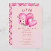 Love in Bloom Bridal Shower Invitation Kaart (Voorkant / Achterkant)