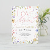 Love in Bloom Bridal Shower Invitation Kaart (Staand voorkant)