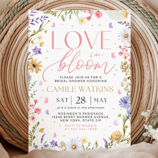 Love in Bloom Bridal Shower Invitation Kaart