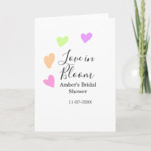 Love in Bloom colorful heart bridal shower name da