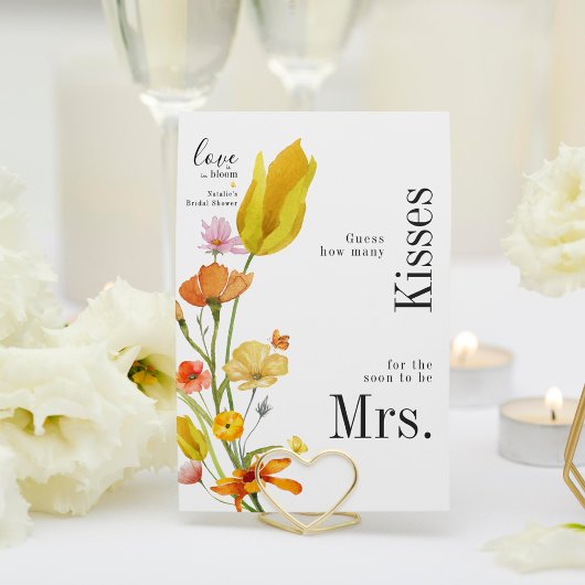 Love in Bloom Combien de baisers carte de Fête des