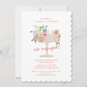Love in Bloom Floral engagement party invitation Kaart (Voorkant)