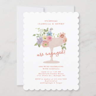 Love in Bloom Floral engagement party invitation Kaart
