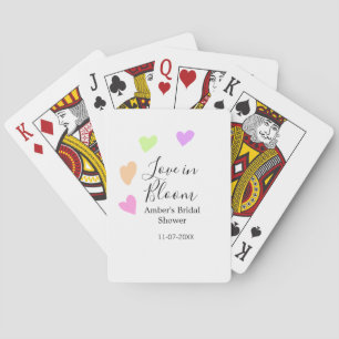 Love in Bloom kleurrijk hart bruidsfeest naam da Pokerkaarten