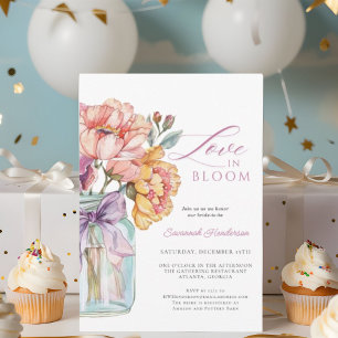 Love In Bloom Mason Jar Floral Vrijgezellenfeest Kaart