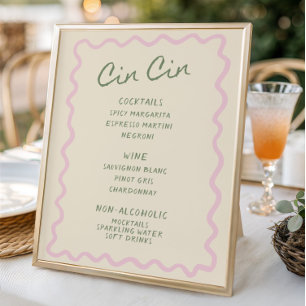 Love in Bloom Sage Roze Cin Cin Bar Menu Poster