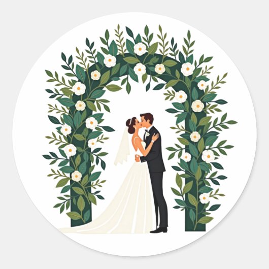 Love in Bloom Wedding Sticker (Voorkant)
