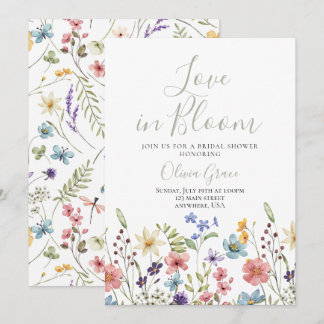 Love in Bloom Wildflower bridal shower Invitation