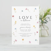 love in bloom Wildflower bridal shower Invitation (Debout devant)