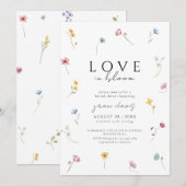 love in bloom Wildflower bridal shower Invitation (Devant / Derrière)