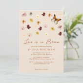 Love In Bloom Wildflower Butterfly Vrijgezellenfee Kaart (Staand voorkant)