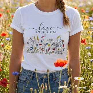 Love in Bloom Wildflower Meadow Bridal Shower T-shirt