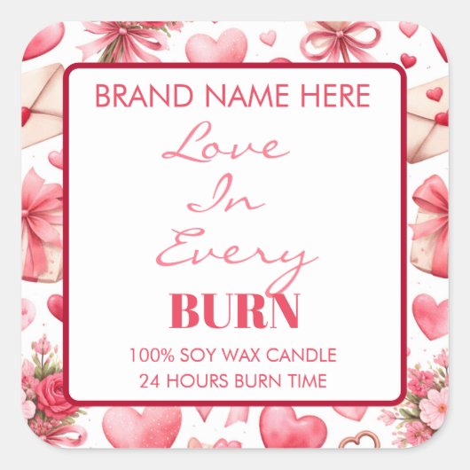 Love in Every Burn Valentine’s Day Candle Label (Voorkant)