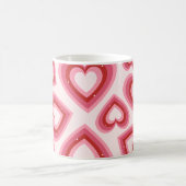 Love in Every Sip – Pink Heart Pattern Classic Mug (Centre)