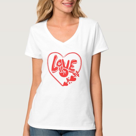 Love in Heart - Red Vibe Tee by Freefit t-shirt (Devant)