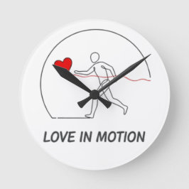 Love In Motion Minimalist Line Art Slogan Tee Ronde Klok