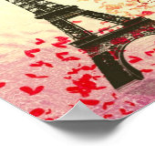 Love in Paris Eiffel Tower Poster (Hoek)