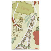 Love in Paris Pattern Klein Cadeauzakje (Achterkant)