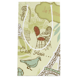 Love in Paris Pattern Klein Cadeauzakje