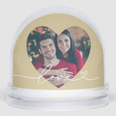 Love in Script Gold Custom Heart Shaped Photo (Avant)
