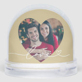 Love in Script Gold Custom Heart Shaped Photo (Arrière)