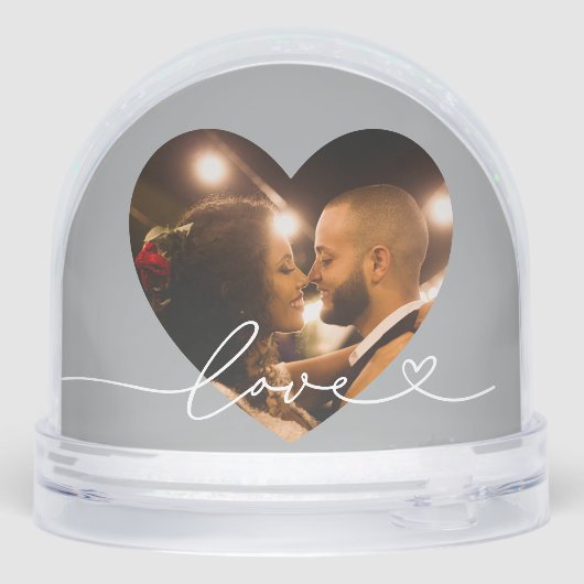 Love in Script Silver Custom Heart Shaped Photo (Arrière)