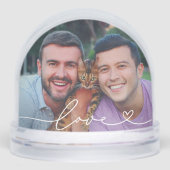Love in White Script with Heart Custom Photo (Avant)