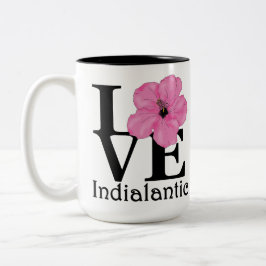 LOVE Indialantic Pink Hibiscus 15oz Tweekleurige Koffiemok