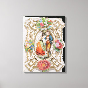 Love, Innocence, Valentijn card, c.1870 (color li Canvas Afdruk