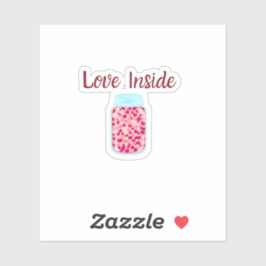 Love Inside Sticker | Valentine Packaging Label (Feuille)