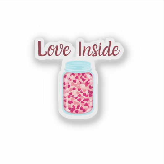 Love Inside Sticker | Valentine Packaging Label (Devant)