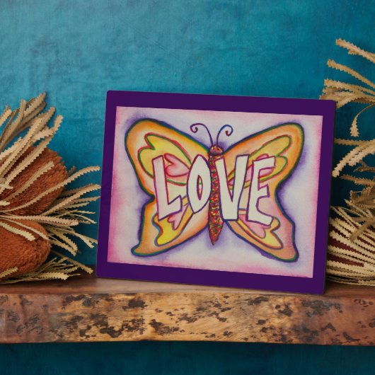 Love Inspirational Papillon Peinture Plaque cadeau (Côté)