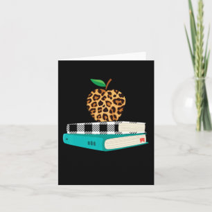 Love Inspire Leopard Print Apple Leraar Grappig ca Kaart