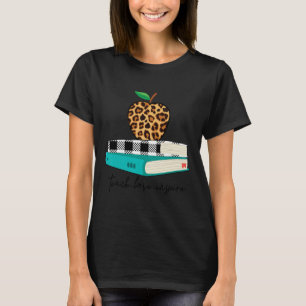 Love Inspire Leopard Print Apple Leraar Grappig ca T-shirt