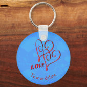 Love Intertwined Red Hearts Personalized Sleutelhanger (Achterkant)