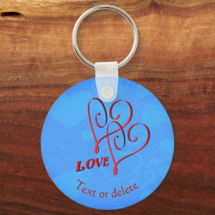 Love Intertwined Red Hearts Personalized Sleutelhanger