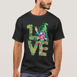 Love Irish Gnome Tie Dye Shamrock St Patrick Day H T-shirt